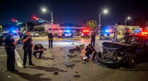 San Bernardino police investigating a hit-and-run crash scene