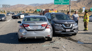 Rear-end collision damage on vehicle after San Bernardino car accident